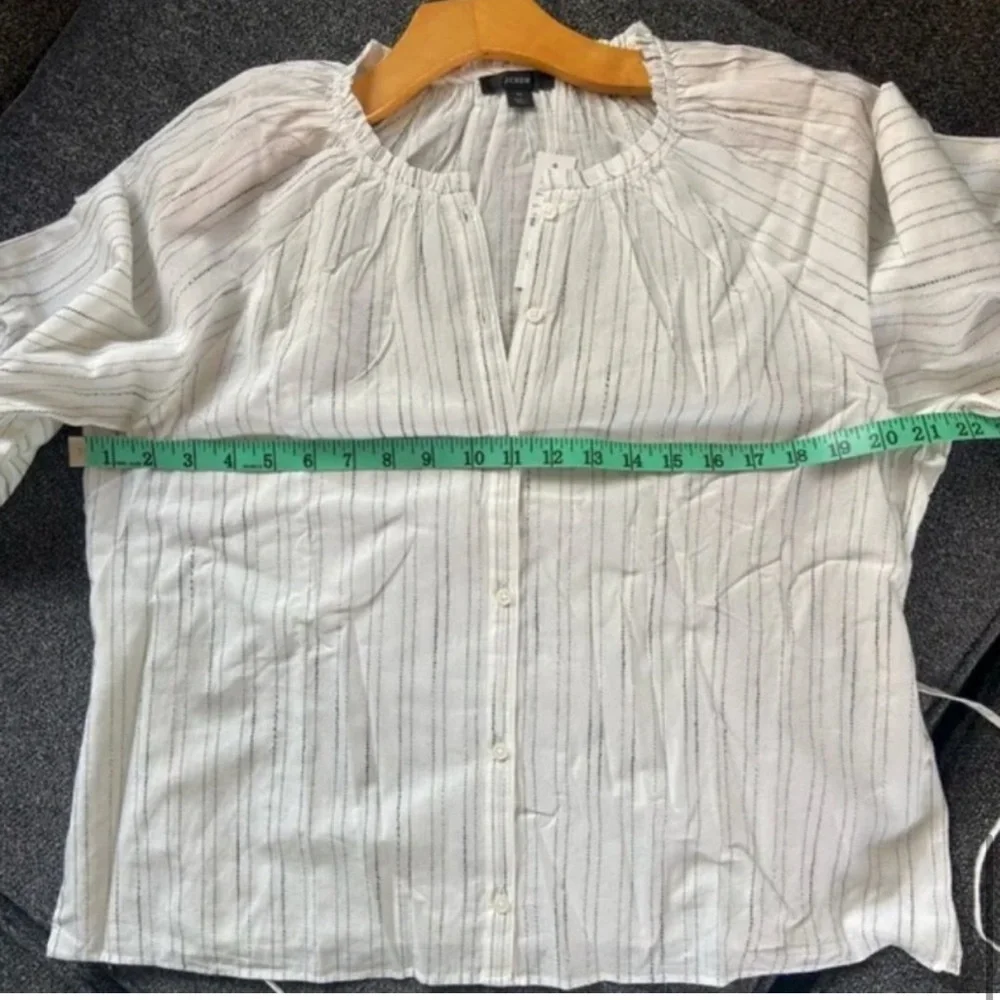 NWT JCrew Button-up tie-waist top in stripes